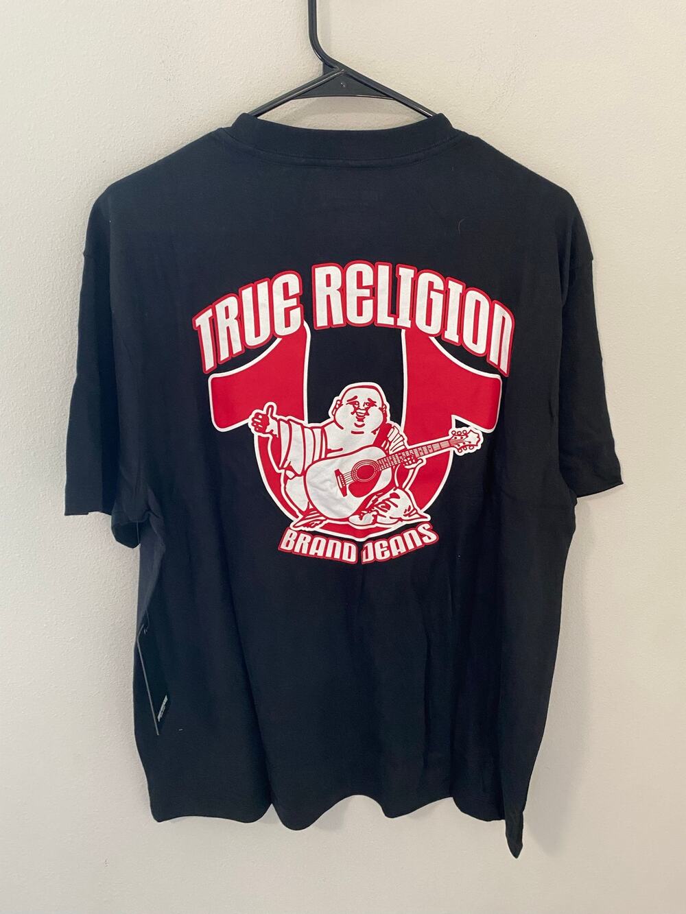True Religion Curve Buddha Graphic Tee Black Short Sleeve Medium NWT